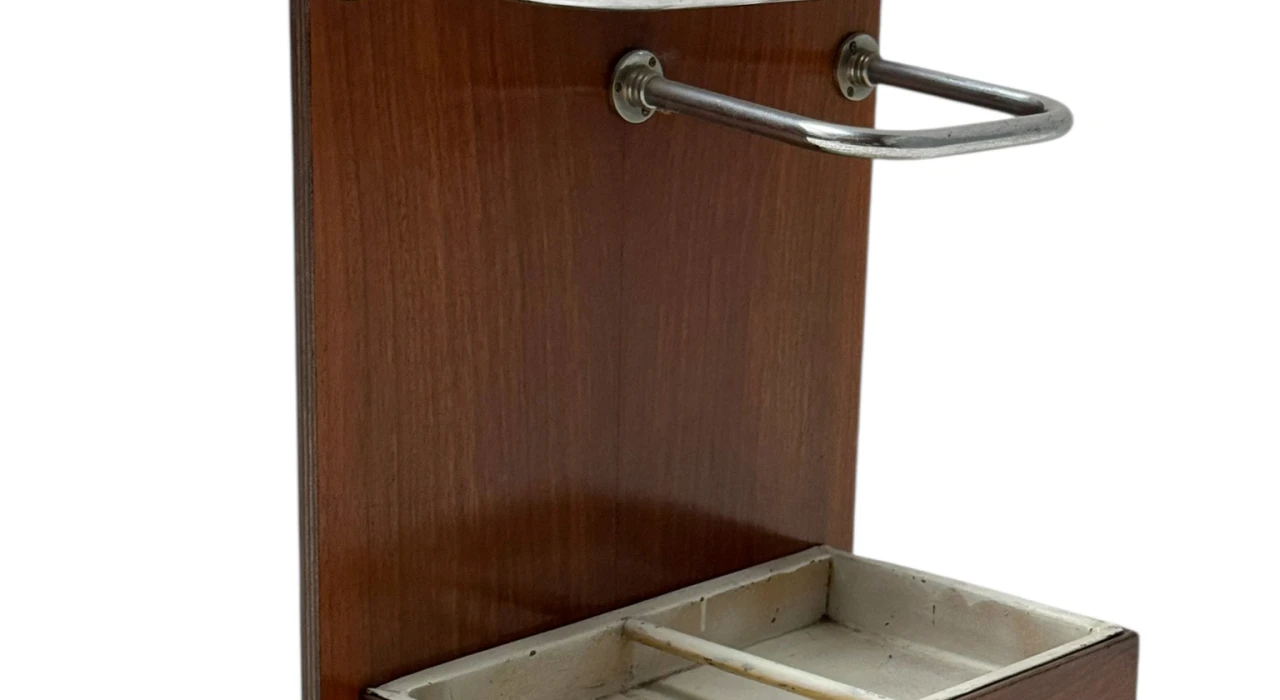 Walnut Art Deco Modernist Umbrella Stand, 1930s